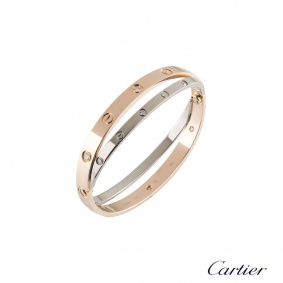 Cartier Love Rose & White Gold Diamond Bracelet N6039117